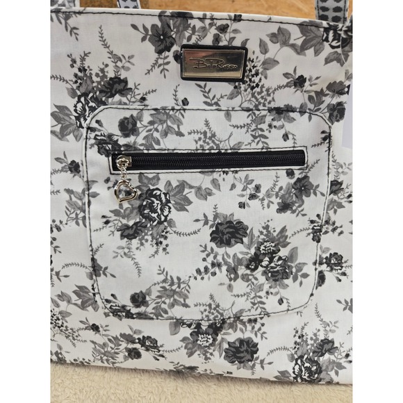 Bella Russo Reversible Tote Bag Floral / Polkadot Zip Pocket Double Strap - Picture 2 of 9